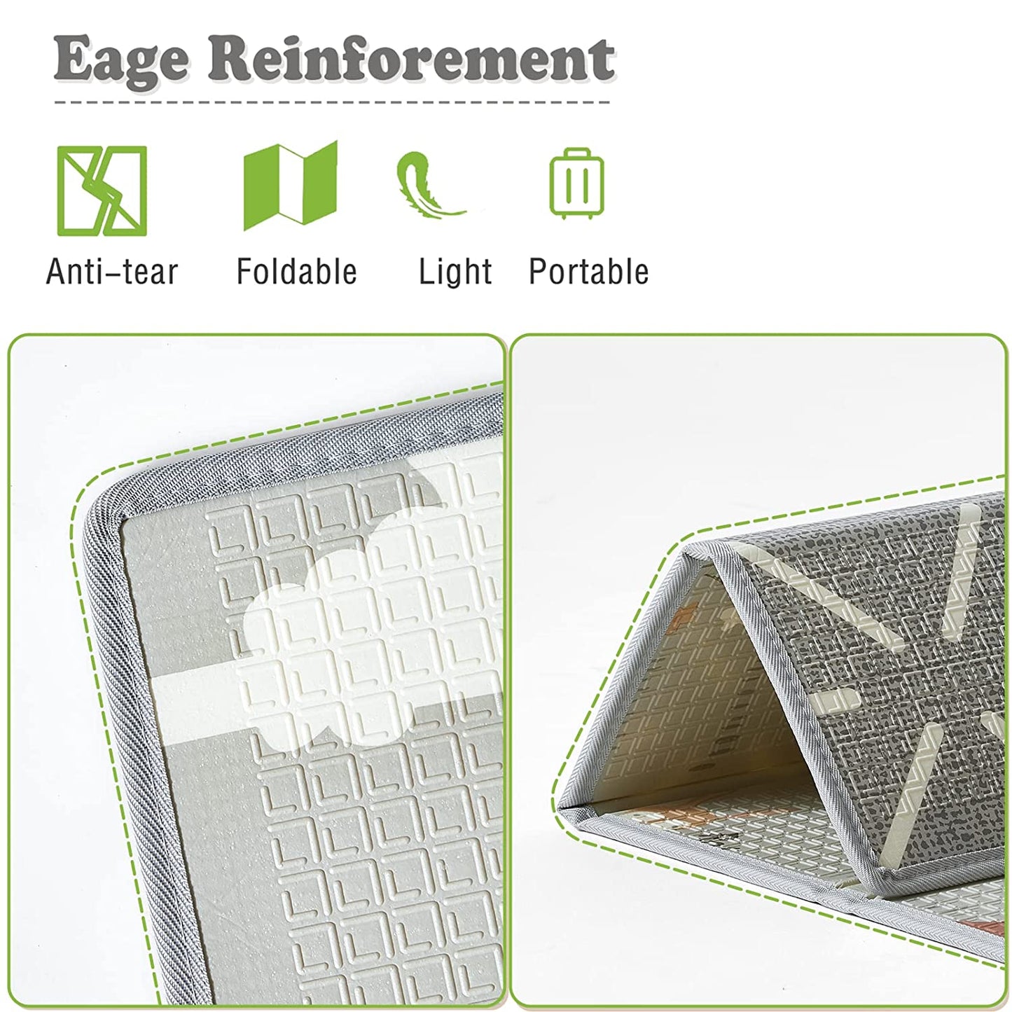 Fodoss Baby Play Mat, 59x59inch Play Mat, 0.4 in Thick Waterproof Playmat for Babies,Kids Foam Play Mat,Waterproof,BPA Free,Non Toxic Carlwing Mat for Baies, Neutral Design Play Mat