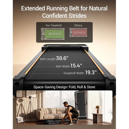 40% Incline Folding Treadmill for Home, 3.0HP Motor&6.2 MPH,350LB Capacity, Portable Walking Pad with Elevated Dual Handle Bar
