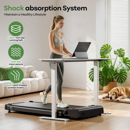 16% Incline Walking Pad Treadmill, 4-in-1 Foldable Under Desk Treadmill with Handles, 2.5 HP Quiet Motor, 330 lb Capacity