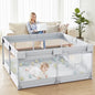 FOSSA 47x47inch Spacious Baby Playpen Playpen for Newborns and Toddlers Play Yard for Apartment Indoor Extra Large Baby Activity Center Gray