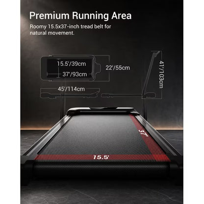 15% Incline Walking Pad with Handle Bar, 2.5HP Under Desk Treadmill 0.6-6.2MPH for Home Office, 300 LBS Weight Capacity
