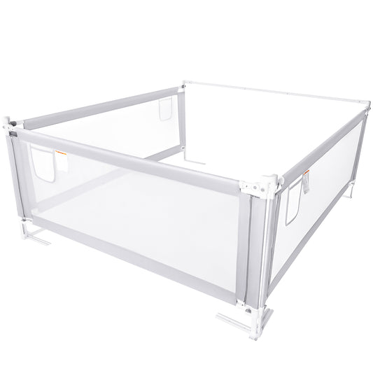 Fodoss Toddler Bed Rail – Long Safety Bed Guard for Kids – 30 Height Adjustable for Kingsize Beds Includes Includes 1 Headboard Pole(3 Pack)