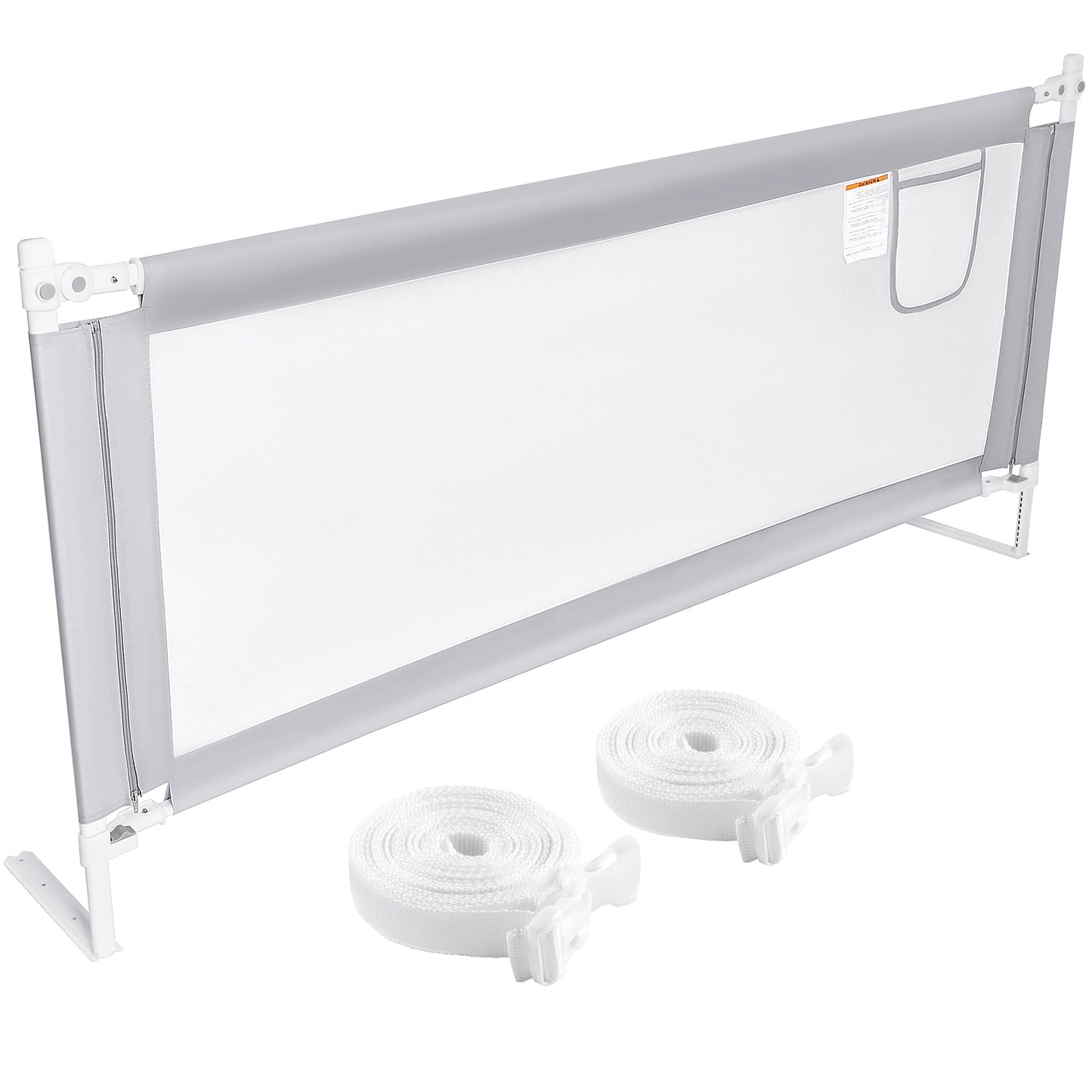 Fodoss Toddler Bed Rail 78.7in – Long Safety Bed Guard for Kids – 30 Height Adjustable for Queen & King Beds Includes 2 Secure Straps (1 Pack)